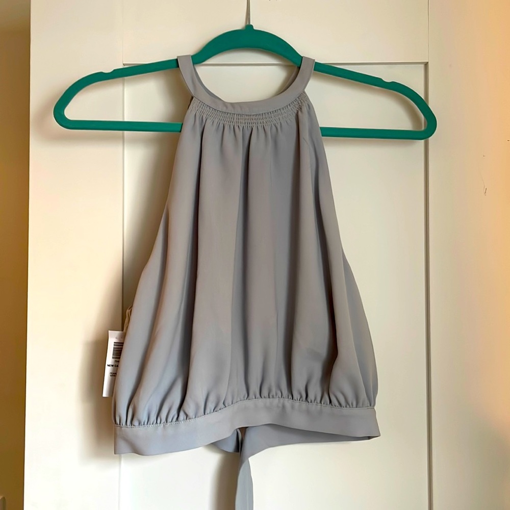 Aritzia Wilfred New Cadence Blouse - pearl grey Medium NWT